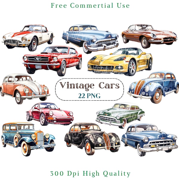 Vintage Car Clipart, Retro Cars Art Png, Antique Auto Image, Commercial Use, Transparent Background picture, 300 DPI, Old Transport Png