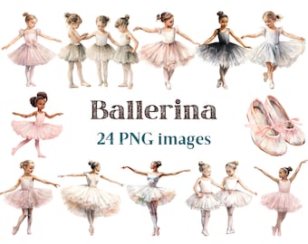水彩バレリーナ クリップアート、バレエ ガール クリップアート、ダンス Jpg、バレリーナ 画像、透明な背景画像、300 DPI、かわいいバレエ ガール