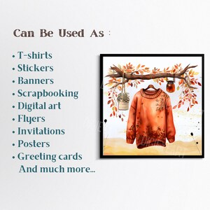 Fall Sweater Clipart, Autumn Sweater Clip Art, Composite Elements Png, Fall Fashion Png, Transparent Background, 300 DPI, Sweater CU Clipart image 7
