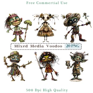 Mixed Media Voodoo Clipart, Halloween Voodoo Clip Art Png, Gruseliges Bild, kommerzielle Nutzung, transparenter Hintergrund, Gruselige Voodoo Puppe