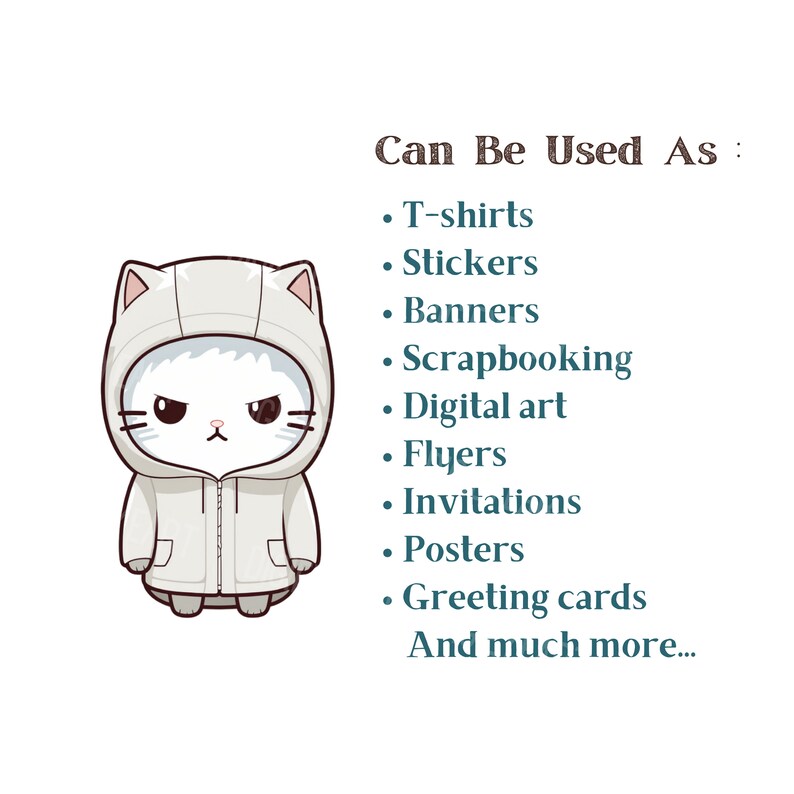 Kawaii Cute Cats Clipart Kawaii Cat Clip Art Lovely Kitties Etsy