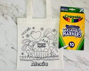 Easter Personalised Colour In Mini Tote Bags