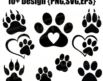 Dog Paw SVG, Animal Paw SVG, Dog Foot Print | svg, dxf, png, jpg, pdf, eps | Cricut, Silhouette, Vector, ClipArt | Instant Digital Download