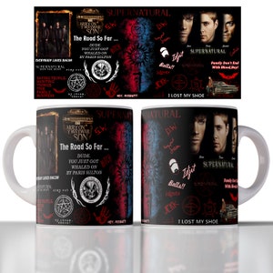 Supernatural Tv show 11oz Mug Sublimation design - Mug template | sublimate mug png download - Supernatural tv show mug wrap design