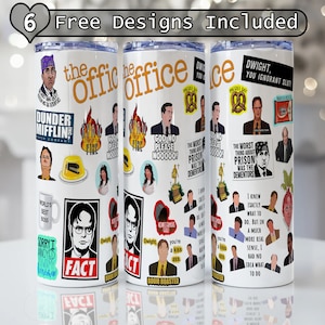 The Office Straight Skinny Tumbler wrap 20 oz & 30 oz Sublimation Wrap | PNG Digital File | INSTANT DOWNLOAD Png, The Office Design Wrap