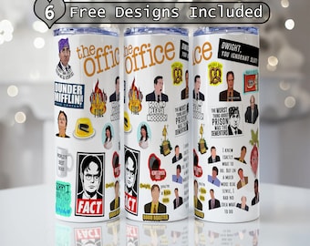 The Office Straight Skinny Tumbler wrap 20 oz & 30 oz Sublimation Wrap | PNG Digital File | INSTANT DOWNLOAD Png, The Office Design Wrap