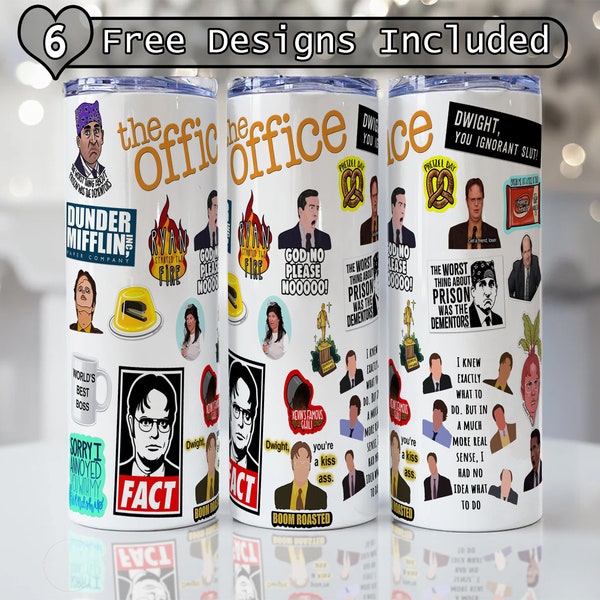 The Office Straight Skinny Tumbler wrap 20 oz & 30 oz Sublimation Wrap | PNG Digital File | INSTANT DOWNLOAD Png, The Office Design Wrap