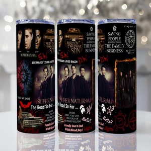 Supernatural TV Show, Dean Winchester, 20oz & 30oz Skinny Tumbler Sublimation Designs, For Straight Tumblers wrap, PNG File Digital Download