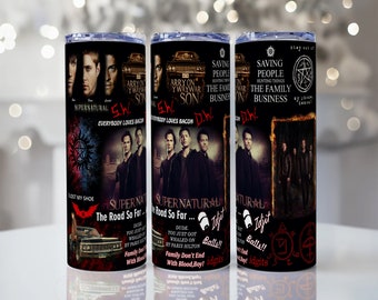 Supernatural TV Show, Dean Winchester, 20oz & 30oz Skinny Tumbler Sublimation Designs, For Straight Tumblers wrap, PNG File Digital Download