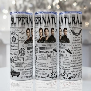 Supernatural TV Show, Dean Winchester, 20oz & 30oz Skinny Tumbler Sublimation Designs, For Straight Tumblers wrap, Digital Download PNG File