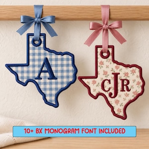 ITH Texas väsketikett broderidesign, Texas State applikation nyckelring, In the Hoop maskinbroderifil, PES DST Jef Exp, omedelbar nedladdning