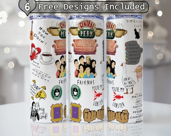 Friends 20 oz and 30 oz straight and tapered skinny tumbler wrap, Sublimation wrap, Digital Copy | PNG Digital File | INSTANT DOWNLOAD png
