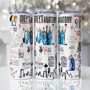 Grey's Inspired Anatomy Design 20oz & 30oz PNG Tumbler Wrap Sublimation Transfer