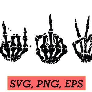 Skelet handen SVG, skelet PNG, schedel skelet hand clipart, Halloween png schattige Halloween SVG, Cricut snijden bestanden skelet png silhouet