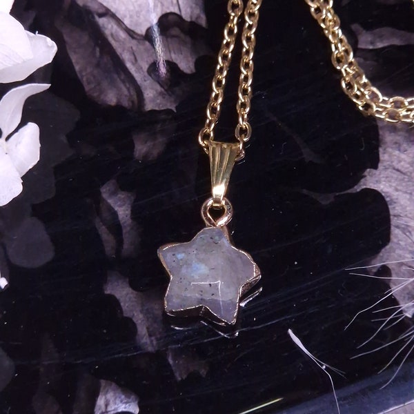 Labradorite star necklaces I 14K gold setting