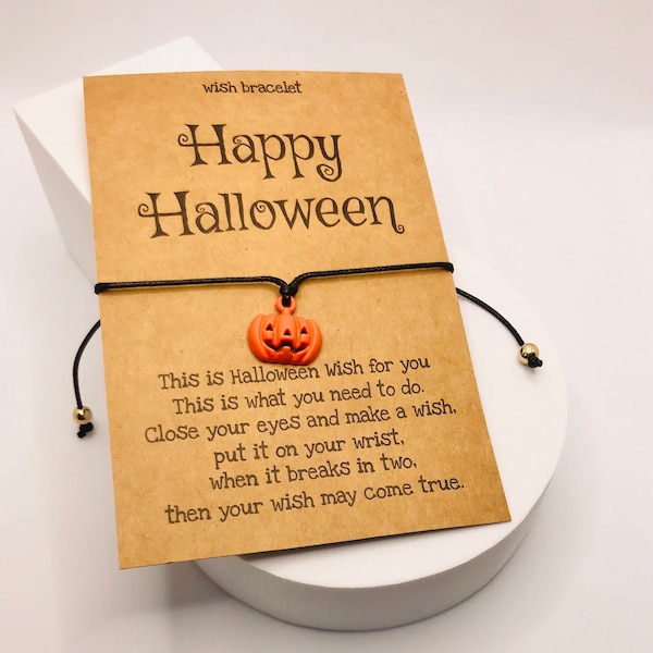 Pumpkin Bracelet / Pumpkin Cord Bracelet / Halloween Bracelet / Spooky Bracelet / String Bracelet / Halloween Gift