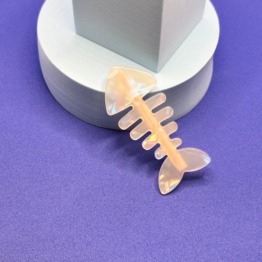 Fish Bone Hair Clip / Fish Skeleton Hair Clip / Fish Hair Clip Etsy