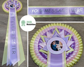 Stunning Large PERSONALISED PHOTO Rosette ~ Free Postage