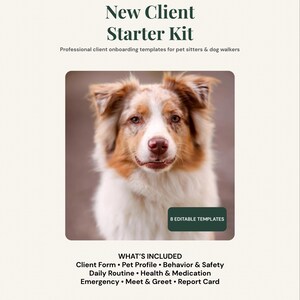 Pet Sitter Client Starter Kit | Pet Sitting Forms | Dog Walker Forms | Editable Templates | Canva Compatible | Instant Download