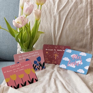 Grußkarten, Geburtstagskarte, Frühlingskarten, Blumenkarte, Tulpen, Gruß, Frühling, Alles Liebe Karte, Einfach so Karte, Blumen, Sticker