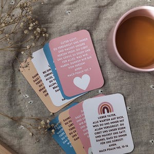 Prayer card set from the Psalms – Bible verse cards with wooden holder