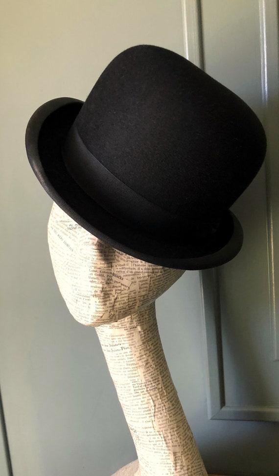 Vintage black wool bowler hat - Christys of London