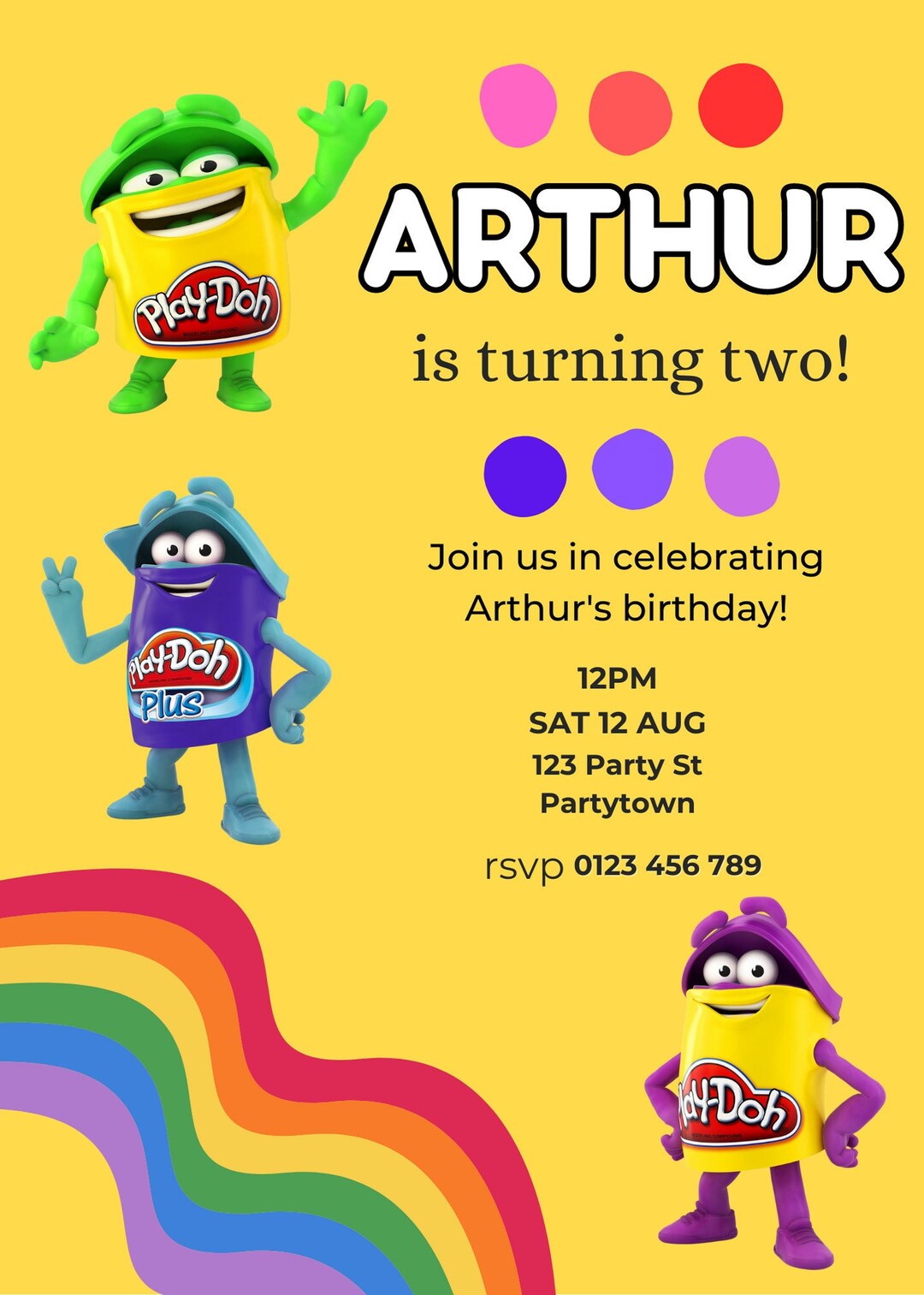 Play Doh Party Invitation Birthday Party Invite - Etsy