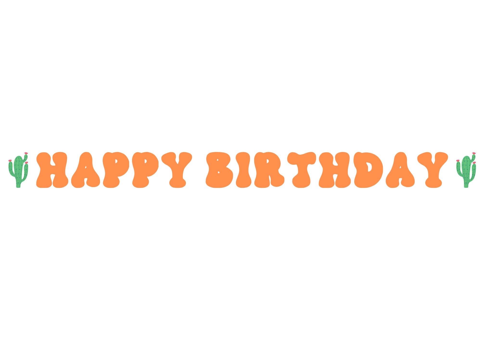 Cactus Birthday Banner Happy Birthday Sign Kids Party Banner - Etsy