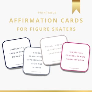 Tarjetas de afirmación para patinadores artísticos, tarjetas de afirmación de patinaje artístico imprimibles, regalos de patinaje artístico, herramientas para patinadores artísticos y entrenadores