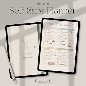 Digital Self Care Planner, Goodnotes Planner, Undated Digital Planner, iPad Planner, Mental Health Mindfulness, Positivity Healing Self Love