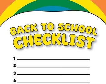 Kleurrijke terug naar school-checklist