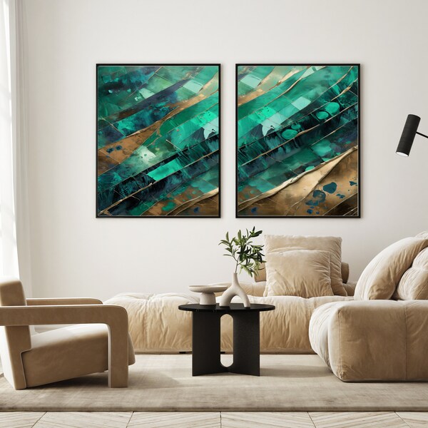 Green Brown Wall Art - Etsy