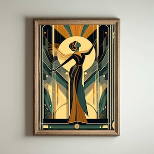 1920er Jahre Art Deco Poster, Art Deco Druck, Art Deco Wandkunst, Art Deco Stil, Maximalist Jugendstil Dekor, lustiges Badezimmer Dekor