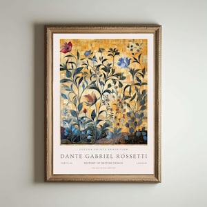 Dante Gabriel Rossetti, Dante Gabriel Rossetti Druck, Kew Gardens London Poster, Vintage Wandkunst, Floral Pre-Raphaelite Kunst