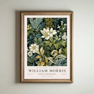 Póster de William Morris, Impresión de los Jardines de Kew, Impresión de Londres, Póster de William Morris, Arte mural vintage, Arte floral, Impresión vintage