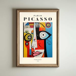 Picasso Art Poster, Picasso Wall Art, Picasso Exhibition Print, Neutral Beige Vintage Minimalist Gift Idea, Famous Artist Print Decor