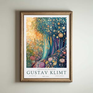 Gustav Klimt Druck, Klimt Museum Poster, Gustav Klimt Poster, Klimt Ausstellungsplakat, Gustav Klimt Malerei, Blumengarten, Blumenkunstwerk