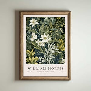 Póster de William Morris, Impresión de los Jardines de Kew, Impresión de Londres, Póster de William Morris, Arte mural vintage, Arte floral, Impresión vintage