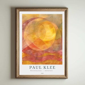 Paul Klee-tryck, abstrakt modern konst, Bauhaus-affisch, färgglad geometrisk väggkonst, expressionistisk målning, modern inredning i mitten av århundradet