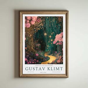 Gustav Klimt Druck, Klimt Museum Poster, Gustav Klimt Poster, Klimt Ausstellungsplakat, Gustav Klimt Malerei, Blumengarten, Blumenkunstwerk