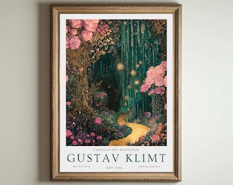 Gustav Klimt Print, Klimt Museum Poster, Gustav Klimt Poster, Klimt Exhibition Poster, Gustav Klimt Painting, Flower Garden, Floral Artwork