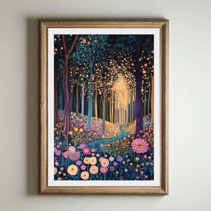 Gustav Klimt Druck, Klimt Museum Poster, Gustav Klimt Poster, Klimt Ausstellungsplakat, Gustav Klimt Malerei, Blumengarten, Blumenkunstwerk