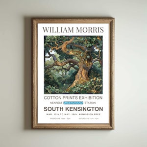 Impresión de William Morris, impresión de los jardines de Kew, impresión de Londres, póster de William Morris, arte mural vintage, arte floral, póster vintage