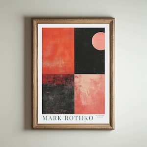 Mark Rothko Poster, Mark Rothko, Mark Rothko Druck, Ausstellungsplakat, Moderne Wandkunst, Ausmalbild, Mid Century