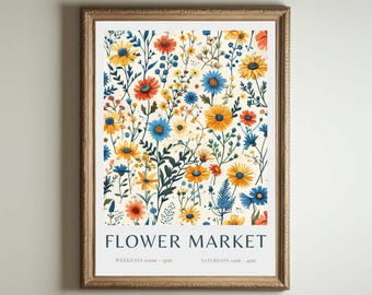 Flower Market Poster, Matisse Print, Henri Matisse Exhibition Poster, Vintage Pink Art, Pop Motif, Abstract Print, Wall Art Poster Print
