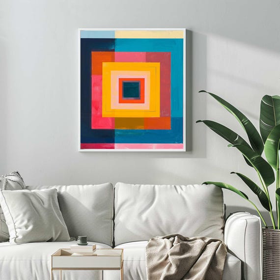 Josef Albers, Geometric Square Color Poster, Bauhaus Abstract Wall