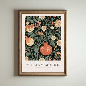 Impresión de granada de William Morris, impresión de los jardines de Kew, impresión de Londres, póster de William Morris, arte mural vintage, arte floral, póster vintage