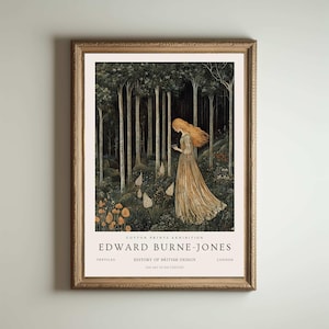 Edward Burne Jones, stampa Burne-Jones, dipinto Kew Gardens, stampa di Londra, poster Burne-Jones, arte murale vintage, arte floreale, preraffaellita