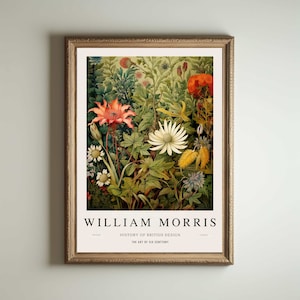 Impresión de William Morris, impresión de los jardines de Kew, impresión de Londres, póster de William Morris, arte mural vintage, arte floral, póster vintage