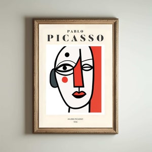Picasso Art Poster, Picasso Wall Art, Picasso Exhibition Print, Neutral Beige Vintage Minimalist Gift Idea, Famous Artist Print Decor